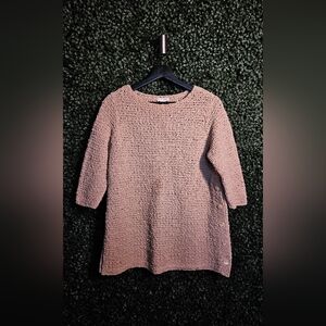 J. Jill Beige Crochet Knit Top